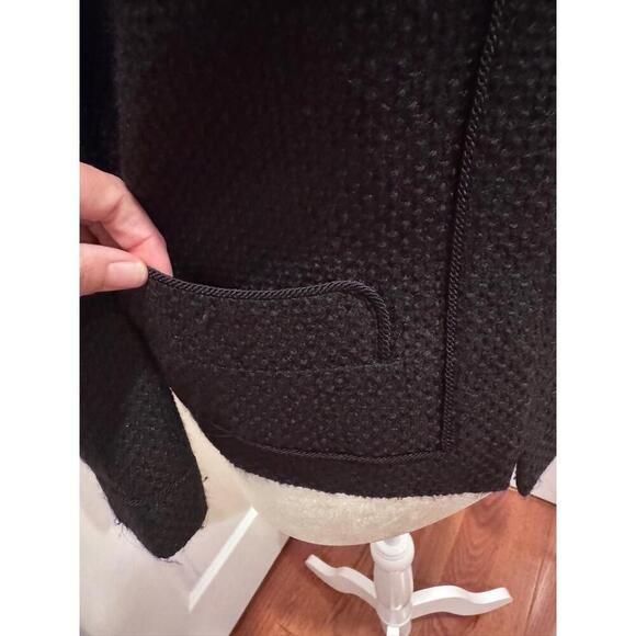Banana Republic Black Textured Collarless Long Sleeve Designer Style Jacket 4P - Picture 3 of 5